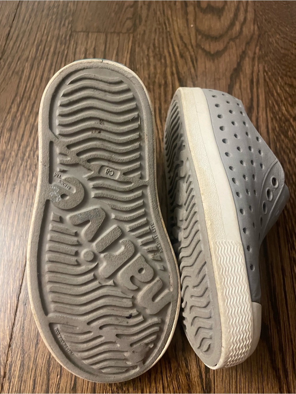 Native Kids Slip-On Water Shoes in Light Gray and White - Picture 3 of 3